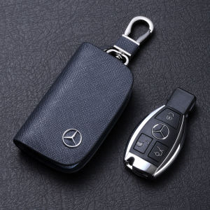 กระเป๋าใส่กุญแจรถ Mercedes-Benz ใช้ได้ทั้งชายและหญิง C200L ใหม่ E-Class e300s350เคสป้องกันกุญแจรถยนต์หนังแท้ระดับไฮเอนด์