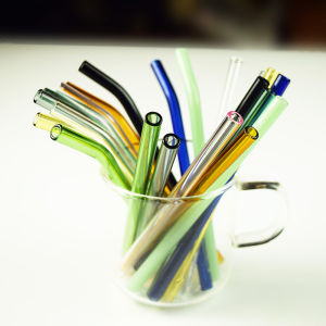 Short 15CM Glass Straw Transparent Non-Durable Milk Beverage Bend Tube Set for Small Cup Eco-Friendly Heat Resistant