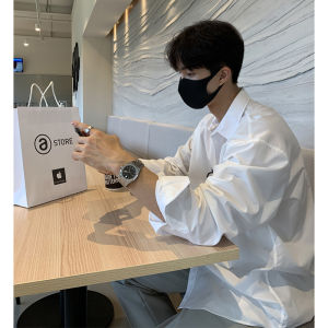 Vintage Mens Ice Silk Shirt Summer Thin Sun Protection Long Sleeve Loose Fit Youth Trend Sharp Looking No Ironing Required