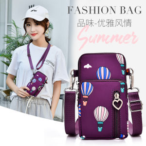 New 2025 Summer Womens Mini Crossbody Bag Mobile Phone Pouch Oxford Cloth Handbag Versatile Wristlet Coin Purse Fashionable
