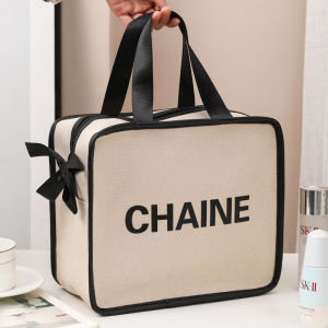 กระเป๋าเครื่องสำอางขนาดใหญ่ กระเป๋าเครื่องสำอางสำหรับเดินทางแบบพกพา กระเป๋าใส่ของใช้ในห้องน้ำสำหรับผู้หญิง กระเป๋าผ้าป้องกันน้ำ