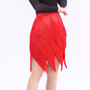 Yishang Dance Latin Dance Tassel Skirt Womens Performance Skirt Three Steps Jitterbug Skirt Square Dance Skirt 1033