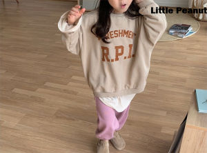 Homemade Distressed Letters Printed Loose Cotton Casual Sweatshirt Boys and Girls Neutral Childrens Clothing Parent-Child Clothes New