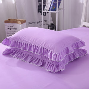 Korean Style Princess Lace Floral Pillowcase Single Double Ruffle Pillow Case Pillowcase One-Pair Package 2 PCs Pillowcase