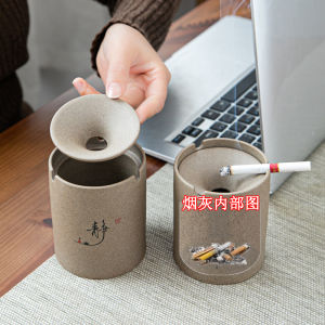 ทันสมัย ที่เขี่ยบุหรี่เซรามิคพร้อมฝาปิดสําหรับห้องนั่งเล่นตกแต่งที่เขี่ยบุหรี่ดินwindproof อินเทรนด์ เครื่องประดับตกแต่งกันฝุ่น