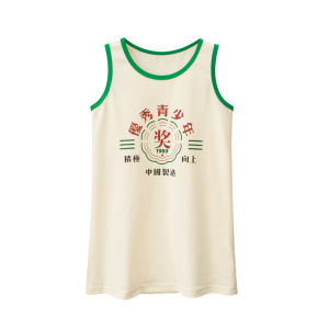 27Home ชุดเด็กแบบใหม่ฤดูร้อนสำหรับเด็กหญิงชุดเดรสแขนกุดผ้าฝ้ายแท้สไตล์จีนชุดเดรสยาวคลุมเข่าสำหรับเด็กเล็ก