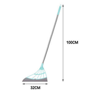 Magic Broom Set Silicone Household Bathroom Cleaning Floor Scraper Dual-Use Sweep Hair Broom Scraper Floor Slippers Artifact