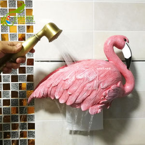 Creative Toilet Paper Holder Flamingo Hanging Decorative Roll Tissue Box Fancy Toilet Hanging Tissue Box Toilet
