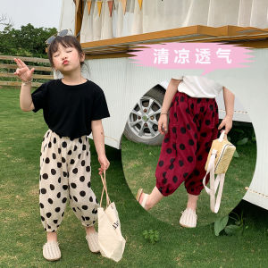 Summer Thin Girl Cotton and Linen Anti Mosquito Pants Net Red Baby Foreign Style Bloomers Loose Easiest for Match Childrens Casual Pants