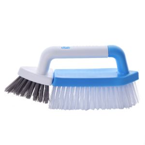 แปรงขัดพื้นทรงสามเหลี่ยมแบบญี่ปุ่นแปรงขัดพื้นสำหรับห้องน้ำแปรงทำความสะอาดขนแข็งสำหรับห้องน้ำร่องมุมห้องน้ำแบบไม่มีจุดบอด