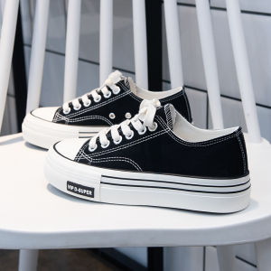 Fall New Style Thick Bottom Canvas Shoes Soft Sole Not Tired Foot Young People Casual Womens Shoes Korean Version Cross Buckle