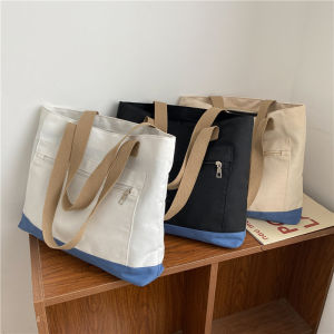 Fashionable Large Capacity Canvas Tote Bag Womens Handbag Shoulder Bag Simple Stylish Korean Version 2024 New Bag for Youth