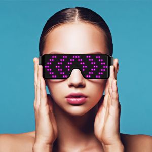 Glowing LED Cyberpunk Sunglasses for Dancing Bar Atmosphere Props Creative Funny Sunnies Music Festival Electric Dance