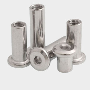304 Stainless Steel Hex Nuts Interlocking Furniture Board Clamp Nuts with Beveled Edges for Woodworking And Joinery Applications