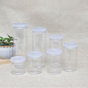 Handmade Cookie Jar Sealed Container Transparent Cover Plastic Bottle Dry Fruit Snack Packaging Kitchen Baking Supplies
