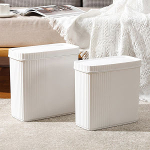 Japan Toilet Bin Household Kitchen and Toilet Push-Type Narrow Gap with Lid Good-looking Light Luxury Stool Wastebasket
