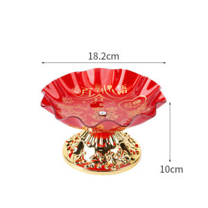 Wedding Supplies Red Fruit Plate Wedding Happiness Plate Dried Fruit Plate Fruit Plate Snack Candy Plate Household Living Room Coffee Table Water Fruit Plate