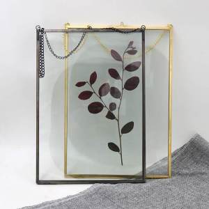 Retro Metal Photo Frame Transparent Glass Picture Frame Herbarium Decorative Photo Wall Nordic Simple Wall-Mounted Photo Frame