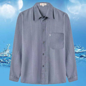 Áo Sơ Mi Vải Lanh Cotton Dài Tay Thường Ngày Cho Bố Trung Niên Và Cao Tuổi Mùa Xuân Thu Chống Thấm Nước Chống Bẩn