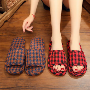 K-style Fabric Cloth Bottom Slippers Wooden Floor Tile Mute Indoor Soft Bottom Fall and Winter Female Machine Washable Home Home All Year Round