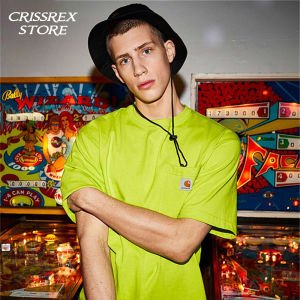 เสื้อยืดชาย Carhartt K87 ทรงหลวม แขนสั้น กระเป๋า เสื้อชั้นในฤดูร้อน แฟชั่นทำงาน ผ้าฝ้ายผสมโพลีเอสเตอร์ ทรงปกติ