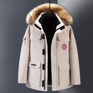 ฤดูหนาว หนาขึ้น Duck เสื้อแจ็กเก็ตขนเป็ด 2024 ชุดทํางานกลางแจ้งผู้ชายสไตล์ใหม่ เสื้อโค้ท มีขนขนาดใหญ่ ปกเสื้อ มีการจับคู่สําหรับคู่รัก