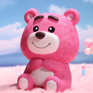 กระปุกออมสินรูปหมีสตรอเบอร์รี่ที่นิยมในโลกออนไลน์กระปุกออมสินไซส์ใหญ่สำหรับผู้ใหญ่กระปุกออมสินเก็บเงินเหรียญน่ารักของขวัญวันเด็กเครื่องประดับ