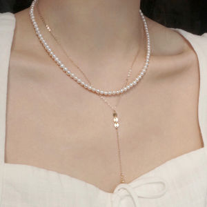 Dây Chuyền Ngọc Trai Ánh Sáng Mạnh Mạ Bạc Dây Chuyền Xương Quai Xanh Cho Nữ Vòng Cổ Shijia Phong Cách Nhật Hàn Âu Mỹ