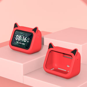 Protective Case for Xiaomi Xiao-I Smart Audio Small Love Touch Screen Version Speaker Case Tempered Glass Screen Protector Fullscreen HD Explosion-Proof Drop-Resistant Screen Protector Accessories Outer Cover Moxa Silicone Case