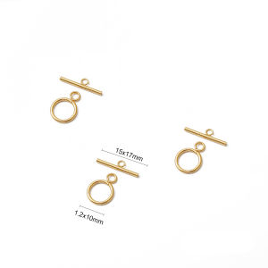 Copper 18K Gold-Plated Color Retention round Bracelet Button Necklace Buckle Closing Buckle Handmade DIY Homemade Decorations Material Accessories