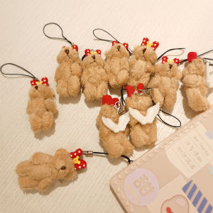 Handmade Angel Bow Bear Plush Key Chain Student Doll Package Pendant Creative Birthday Gift Mobile Phone Charm