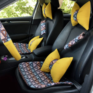 Universal Seasonal Linen Car Seat Cushion Single Piece Dolphin Geometric Pattern Comfortable Carriage Natural Fiber Filling