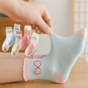 Childrens Socks Spring and Autumn Pure Cotton Thin Mid-Calf Length Boys Girls Baby Autumn and Winter Pure Cotton Socks