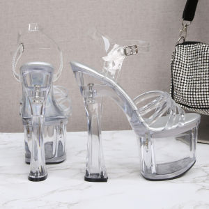 Giày Sandal Cao Gót 18cm Pha Lê Cho Trình Diễn Thời Trang Và Diễn Sân Khấu Nền Tảng Chống Thấm Nước Giày Khiêu Vũ Nữ Trẻ Trung