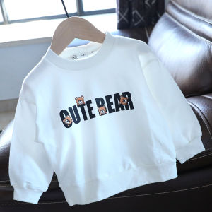 Cute Childrens Hoodie Long Sleeve Cotton Sweatshirt Spring Autumn Outfit for Boys Trendy Korean Style Comfortable Kids Top