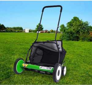 Home Use 16 Inch Four-Wheel Lawn Mower with Grass Collection Bag Precision Trimming for Villa Garden Small Area Lawn Care