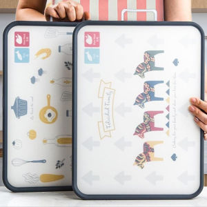 แผ่นรองหินพลาสติกหนาสองด้านสองด้านใช้ได้สองด้านป้องกันแบคทีเรียและราสำหรับทำอาหารในครัวของครอบครัว