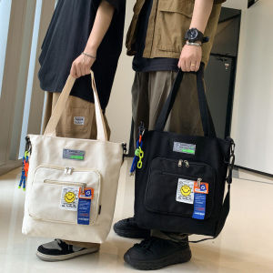 กระเป๋าผ้าใบความจุขนาดใหญ่สำหรับเด็กชาย กระเป๋าสะพายไหล่แบบสะพายข้าง กระเป๋าใส่หนังสือ กระเป๋าใส่ของสำหรับเด็กนักเรียนมัธยมต้น กระเป๋าสะพายข้างแบบสะพายข้าง