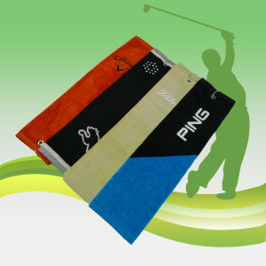 Zhongchengfangzhenluzhi | Customizable Pure Cotton Golf Towel 3 Fold Thicker With Hook Highly Absorbent Soft
