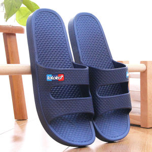 รองเท้าแตะ Lu Jia ของแท้ราคาพิเศษรองเท้าแตะใส่ในบ้านใส่ช่วงฤดูร้อนสำหรับผู้ชายรองเท้าแตะพลาสติกพื้นหนากันลื่นใส่ในห้องน้ำใช้ในบ้าน