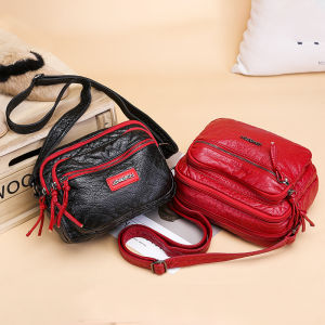 Mini Soft Leather Crossbody Bag Womens Casual Single Shoulder Bag Versatile Small Square Bag Trendy Washed PU Handbag
