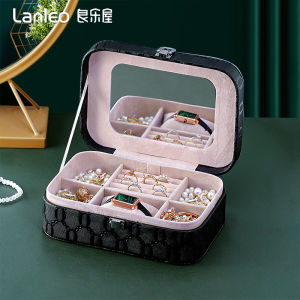 Portable Jewelry Storage Box Large Capacity Ins Style Small Female Simple Jewelry European Antique Style Dustproof Storage Box