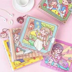 Sổ Tay Vuông Doga Tpu Mềm Bìa Rộng Rãi Giấy Lưới Lá Cho Bé Gái Sinh Viên S Dễ Thương Tối Giản Xuyên Thấu Tạp Chí Sinh Viên Sách