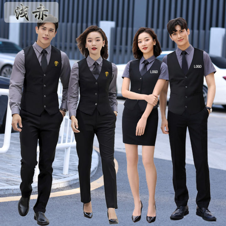 Bar KTV Waiter Workwear Men's and Women's Long-Sleeved Dining ...