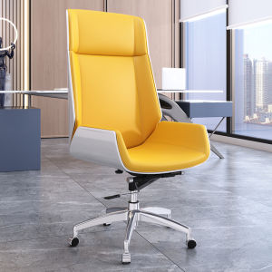 Happy Song Same Style Chair Simple Modern Light Luxury Study Genuine Leather Executive Chair Presidential Highback Chair Executive Chair Northern Europe