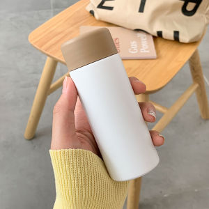 Frosted Mini Thermal Mug Womens Small Portable with Tea Infuser Simple Solid Color Small Capacity Water Cup Portable Pocket Cup