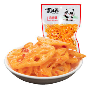 Spicy Lotus Root Slices 70g*14 Packs Instant Hot Pepper Flavor Snacks 6 Packs Mountain Peppercorn Barbecue Flavor Side Dishes