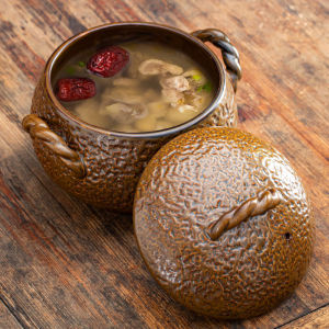 Health Stew Pot Soup Household Pottery Clay Casserole Earthen Jar Simmering Stock Small Stew Pot High Temperature Resistant Gas Cooker Open Fire Dedicated