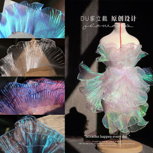 Vải Lụa Ogeen Trong Suốt Cho Trang Phục Trẻ Em Vải Trang Trí Giáng Sinh Chất Liệu Phụ Trợ Cho Váy Xếp Ly Hình Cá Mập