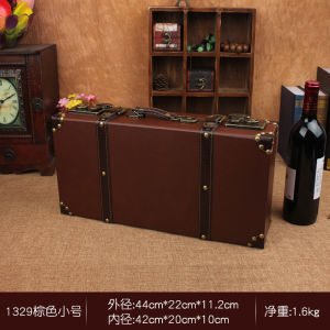 Retro Vintage Suitcase Decoration European Leather Suitcase Storage Box Wooden Box Showcase Nostalgic Shooting Prop Decorations